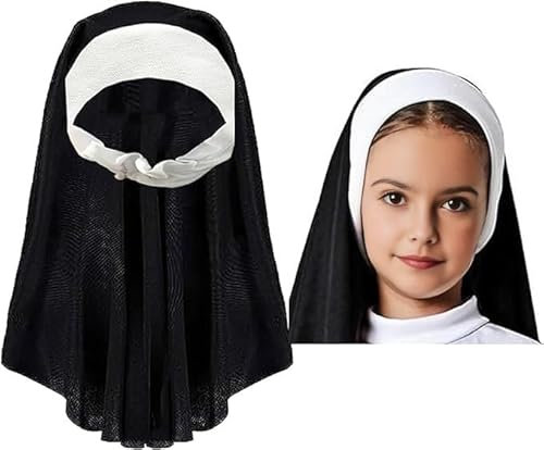 Nonnenhaube Für Nonnen Kostüm Für Mädchen Oder Frauen. Nonnen-Halloween-Kostümzubehör. Nonne Hat Terror Oder Angst. Nonnenkostümschleier Für Herren. Halloween-Kostümzubehör.