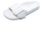 JOMIX Claquettes Femme Tongs Femme avec Boucle Réglable Chaussons d'été en Caoutchouc Confortable pour Douche Piscine Plage (Blanc, 36)