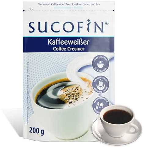 SUCOFIN Kaffeeweißer Pulver 1 x 200g leicht löslich, ideal für Kaffee/Tea, reicht für 80 Tassen, lange haltbar, perfekter Ersatz zu Milchpulver