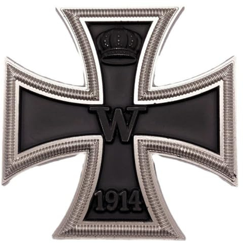 horlirty 1 x Eisernes Kreuz Abzeichen Kreuz Medaille Deutsches Eisernes Kreuz Ritter Abzeichen mit Pin oder Doppelnagel 1914/1939 Version, 4,5 x 4,5 cm