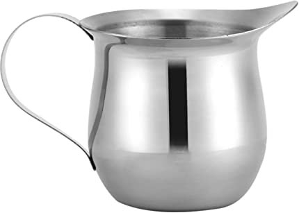 2Pcs Milk Frothing Pitcher,90/240ml Milk Steaming Pitcher Stainless Steel Pitcher Small Milk Pitcher for Home Kitchen Coffee Bar(240ml / 8oz)