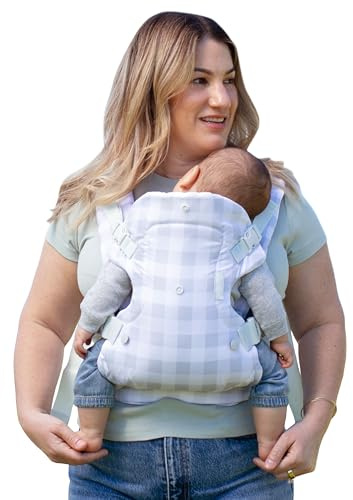Infantino Babytrage Flip Advanced 4-in-1, Ergonomische und Umwandelbare Babytrage, Trage für Front und Rückentransport, Verstellbare Gurte für Babys von 3,6 bis 14,5 kg, Gingham