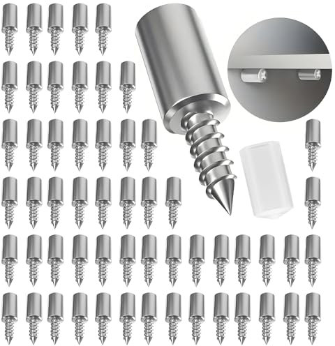 70pcs Shelf Support Pegs 7.5mm Shelf Support Self-Tapping Screws Cabinet Laminate Support Screw Heavy Duty Metal Pegs for Shelves Shelf Support Pins with Non-Slip for Kitchen Cupboards Furniture