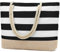 oscaurt Strandtasche XXL Familie Shopper Tasche Damen Badetasche Wasserdicht Umhängetasche Beach Tote Bag mit Reißverschluss Faltbare Reisetasche Sporttasche Travel Bag (Schwarz)