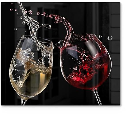 DEQORI Herdabdeckplatte Glas | einteilig 60x52 cm | Motiv Edle Gaumenfreude | Ceranfeld Abdeckplatte für Küche | Herd-Abdeckung universal | Glasplatte & Schneidebrett für Kochplatten