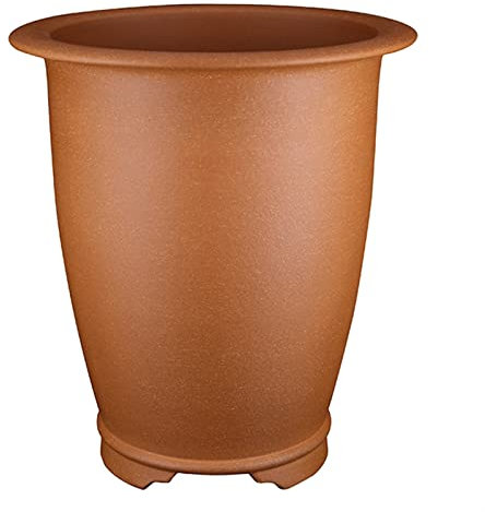 Blumentopf for den Innenbereich, runder großer Terrakotta-Bonsai-Pflanztopf, Ton-Orchideentopf mit Drainagelöchern, for Garten, Büro, Heimdekoration