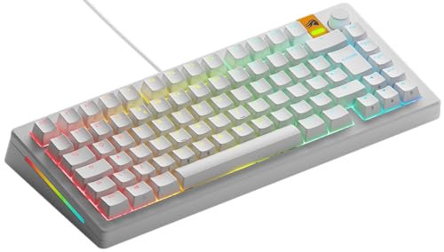 Glorious Gaming GMMK 3 Rapid Trigger Keyboard, Hall Effect, 8K Polling, MX Mechanical & Magnetic Switches, Hotswappable TKL 75%, Modular Gasket System, Doubleshot PBT keycaps, UK QWERTY - White