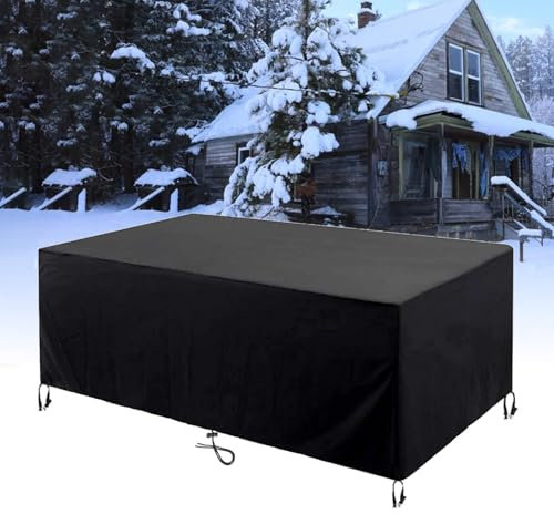 HNKDKJ Gartenmöbel Abdeckung Gartentisch Abdeckung 205x60cm Wasserdicht Schutzhülle für Loungemöbel Abdeckung für Gartenmöbel Winddicht Rattan Balkonmöbel Abdeckhauben & Hüllen -205x60x80cm/LxWxH