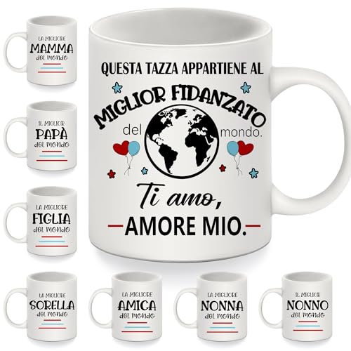 Questo cuscino appartiene al miglior Fidanzato del mondo Ti amo amore mio Tazza per il fidanzato da Fidanzata Compleanno San Valentino Ringraziamento Regalo di Natale Tazzine da caffè(fidanzato-2)