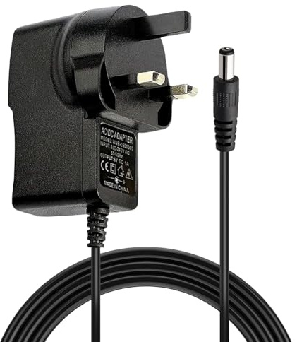 QIAWES 6V 1A Power Supply AC to DC Power Adapter Charger 100-240V 50 60HZ Center Positive, 5.5mm x 2.1mm Power Supply Adapter, 6V 1000mA UK Plug