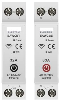 SAYTAK Interruptor Automático,Interruptor Diferencial Interruptor de relé Temporizador Inteligente WiFi 1P 1P+N Control Remoto(10A)