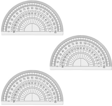 Tabanzhe Winkelmesser aus Kunststoff, 180 Grad, 10,2 cm, transparenter Winkelmesser für Winkelmessung, Studenten, Mathematik, Klassenzimmer, Schule, Büro, Lehrer, 3 Stück