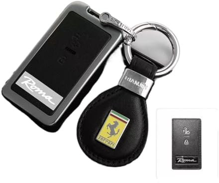 FZKUDZLD Coque Porte Clé Voiture pour Ferrari 612 2004-2011,Porte Clef Multifonction Antivol et Anti-Perte TéLéCommande Étui Accessoires Voiture,I