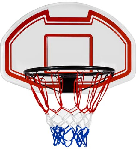 Trizand Canestro da basket per esterni, con parete posteriore, 73 x 49 cm, diametro cerchione per manovella da basket 45 cm, cestino da basket per bambini e adulti da appendere alla porta