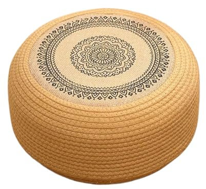 Bodenkissen Rund 40cm Rattan Bodenkissen Groß, Meditationskissen 20 Cm Hoch Japanischer Stil Sitzkissen Für Wohnzimmer Und Homeoffice, Yogakissen Für Yoga Meditation, Schlafen, Büro Und Arbeitszimmer