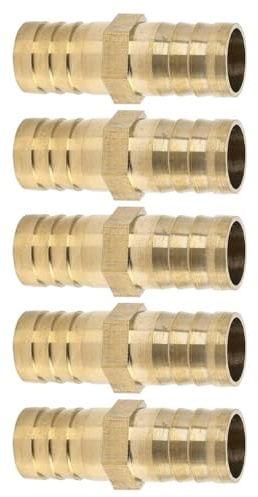 TA-VIGOR 5Pcs 19mm Brass Barb Hose Fitting Straight Connector Coupler, Straight Barb Hose Fitting Joiner for Air Gas Water Fuel