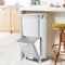 Générique Poubelle de cuisine 38 L à 2 compartiments - Système de tri des déchets plastiques recyclés, poubelle à pédale avec couvercle, poignée, crochet et roulettes pour cuisine, maison et bureau
