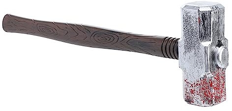 CHICAMPERA 1 pièce Marteau Plastique Ensanglanté Accessoire de Déguisement Halloween de Farce Décoration Animation pour Carnaval et Fêtes