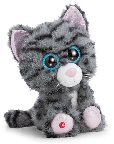 Kuscheltier GLUBSCHIS Katze getigert Nomelia 25cm - grau - Stofftier aus weichem Plüsch, niedliches Plüschtier zum Kuscheln und Spielen, für Kinder & Erwachsene, tolle Geschenkidee | 63035