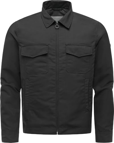 Ragwear Herren leichte wasserabweisende Übergangsjacke kurze Jacke mit Brusttaschen, Hemdkragen und verstellbarem Saum und Ärmelenden Dyphner YOUMODO S-4XL