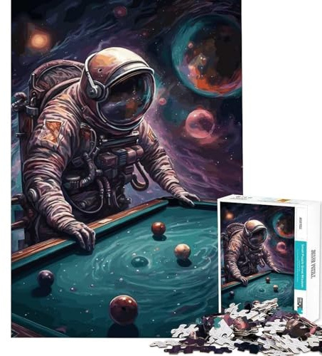 1000-teiliges Billard-Puzzle für Teenager Astronauten-Weltraum-Familienspiel Spielzeug Lernspiel Geschenk für Frauen Männer und die ganze Familie (Größe 38x26cm)