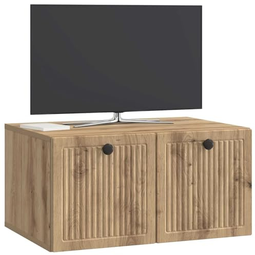 vidaXL Wandmontierter TV-Schrank Artisan-Eiche 59,5 x 41 x 30 cm, Moderner Wohnraum, rechteckiger TV-Schrank, viel Stauraum, Wandmontage, kompakter Organizer fürs Zuhause