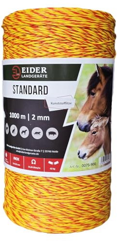 Weidezaunlitze Jumbo - Größe Auswählbar von 1000m - 5000m - Markenqualität von Eider Landgeräte zum Bestpreis - Made in Germany (1000 Meter)