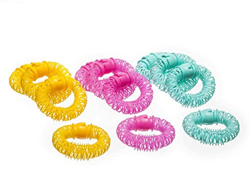 Lockenwickler Curler 14 Stück - Locken Rollers ohne Hitze selber machen für langes Haar und große Locken über Nacht Plastik