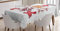 ABAKUHAUS Weihnachten Tischdecke, Holly Jolly Weihnachts Fox, Pflegeleicht mit Modernster Druck Technologie Waschbar und Personalisiert, 140 x 170 cm, Weiß Braun Rot