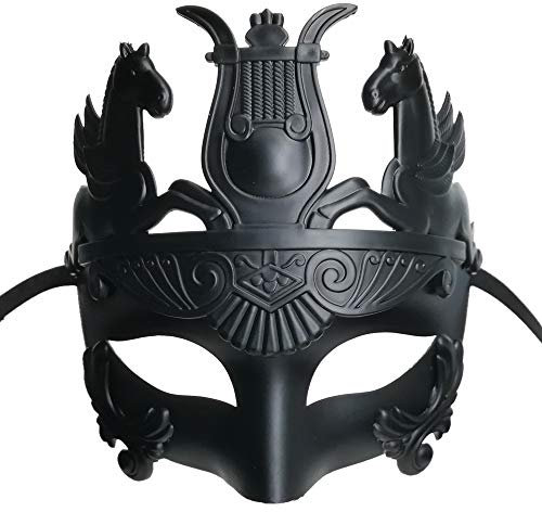 Ubauta Schwarzer antike griechischer spartanischer Krieger römischer Gladiator Maske, für Maskerade Kostüm Party/Karneval/Phantom der Oper/Ball