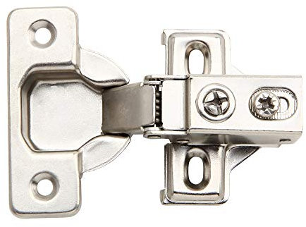 Silverline Schranktürscharniere mit leisem Absenkautomatik, 1,27 cm Überzug, mit eingebauten Metalldämpfern, robuster Stahl für Küche und Badezimmer 1/2 inch overlay Bürste Satin Nickel