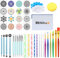 Monarchy Mandala Dotting Tools Schablone, Rocks Mandala Malbürsten Werkzeugsätze mit Farbwanne zum Malen Färben Zeichnen und Zeichnen von Kunstgegenständen (35 Pcs)