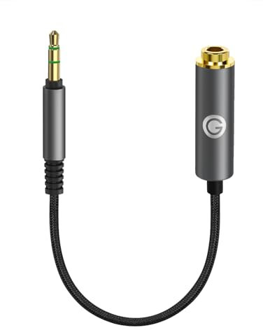 Geekria Apollo 3,5 mm stéréo mâle vers 4,4 mm câble Adaptateur Femelle équilibré/câble Audio de Conversion 5 cœurs, boîtier en Alliage d'aluminium, câble de Mise à Niveau tressé en PP (5,5 Pouces)
