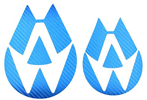 Autoaufkleber Set für Kfz Emblem Logo Cover Selbstklebend Folie Passgenau für Front und Heck Fahrzeug Tuning Aufkleber K093 (Carbon Blau)