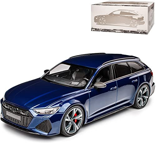 NEW A*U*D*I A6 RS6 C8 Avant Kombi Blau Metallic Modell Ab 2018 1/18 Minichamps Modell Auto mit individiuellem Wunschkennzeichen