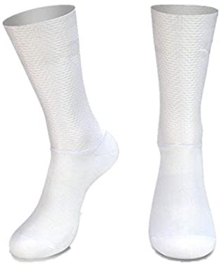 HMOS Calzini da ciclismo Aero calze antiscivolo in silicone Silicone Cycling Socks Uomo Bicicletta Sport Sport Calza da ciclismo nuovo (Color : White)
