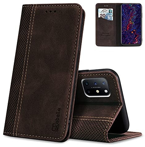 AKABEILA Hülle für OnePlus 8T Handyhülle Leder Flip Case Ständer PU Brieftasche Schutzhülle Klapphülle Tasche Case mit [Kartenfach] [Standfunktion] [Magnetisch]