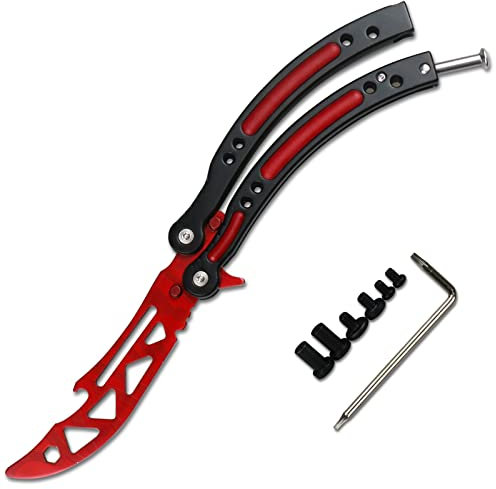 Flaschenöffner Edelstahl Bierflaschenöffner Schmetterling Multi-Tool Geschenk für Freunde und Familie (rot)