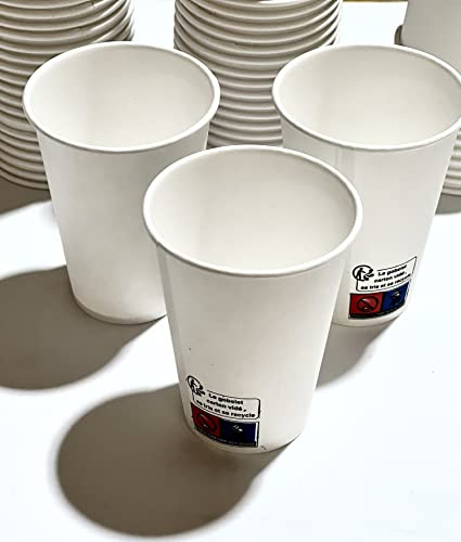 2000 Gobelets jetables, en papier carton, de qualité supérieure pour boissons chaudes et froides, 230 ml, sur place ou à emporter, design moderne, pour le café (actuellement 2000pcs, l'ancien 2500pcs)