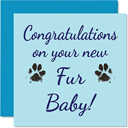 Stuff4 Baby-Grußkarten für Haustiere, Fell | Glückwunsch zu neuen Fell-Babykarten, Hund, Katze, gut gemacht, Glückwunschkarten, Willkommen in der Welt zu Hause