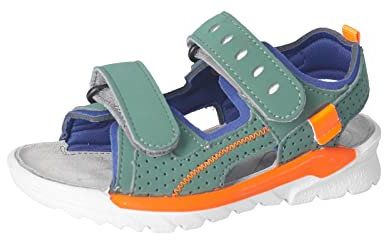 RICOSTA Jungen Sandalen TAJO,Kinder Sommerschuhe,WMS:Mittel,waschbar,offene Schuhe,Strandschuhe,Outdoorsandalen,Salbei/Kobalt (570),30 EU