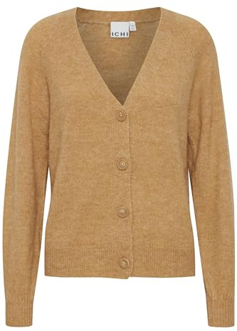 ICHI IHKAMARA CA3-20116948 Damen Strickjacke Cardigan Fein-Strick, Größe:XS, Farbe:Curry (160928)