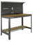 PROREGAL Werkbank Buffalo mit Werkzeugwand und Ablage | HxBxT 84x150x61cm | Traglast 600kg | Grau Werktisch Arbeitstisch Arbeitsbank Werkstattbank