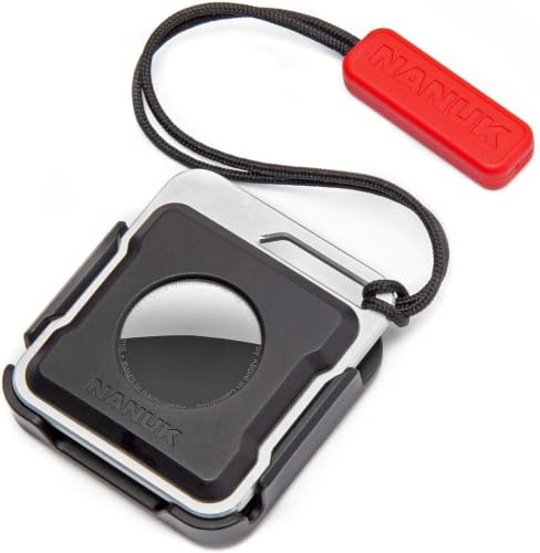 NANUK Etui für Air Tag – 4-in-1-Halterung: Für Schutzkoffer, Rucksäcke, Gepäck, Kameras, Schlüssel, Elektronikgeräte, Fahrräder und Sportausrüstung – Schwarz