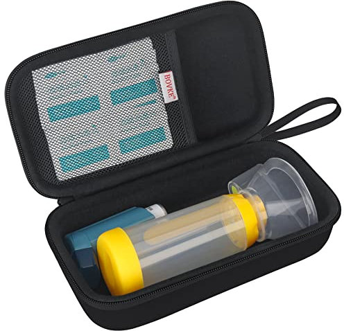 BOVKE Reise Hartschalenkoffer für tragbare Handvernebelmaschine für Erwachsene und Kinder, Tragehalter für Asthma Inhalator Mini Mesh Vernebler für Atemprobleme, schwarz (nur Fall)