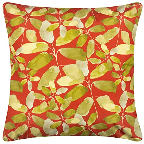 furn. Wylder Lorena Outdoor Polyester Filled Cushion – Water Resistant Botanical Leaf Decorative Pillow (Brick – 43x43cm)
