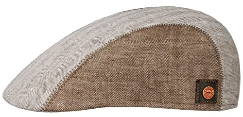 Mayser Prince Twotone Flatcap Leinen Made in EU Herren Sommer Winter braun 58 cm
