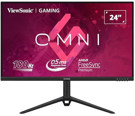 ViewSonic VX2428J 60,5 cm (24 Zoll) Gaming Monitor (Full-HD, IPS, 165 Hz, 1 ms, FreeSync Premium, HDMI, DP, Lautsprecher, Höhenverstellbar) Schwarz