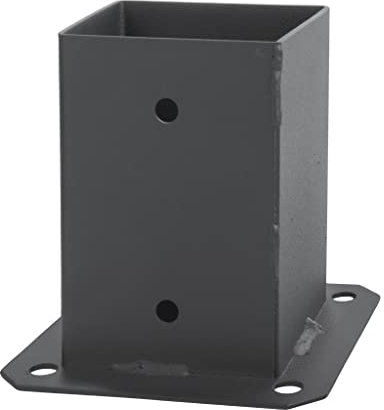 ADGO Douille à visser en graphite - 120 x 120 mm - Ancrage au sol pour poteaux en bois - Poteau en bois carré - Douille de sol - Support de clôture - Plaque de sol - Ancre galvanisée à chaud