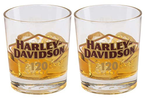 Harley-Davidson Ensemble de verres double Old Fashion pour 120e anniversaire de mariage, édition limitée